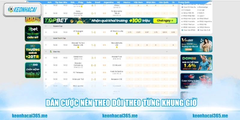 Kết Quả Bóng Đá - Cập Nhật Nhanh Chóng Và Chuẩn Xác Nhất 26 Dân cược nên theo dõi theo từng khung giờ